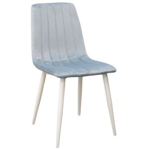 Scaun DC-90P~N17 Catifea Light Blue+White Legs
