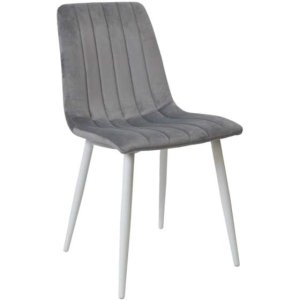 Scaun DC-90P~N20 Catifea Dark Grey+White Legs