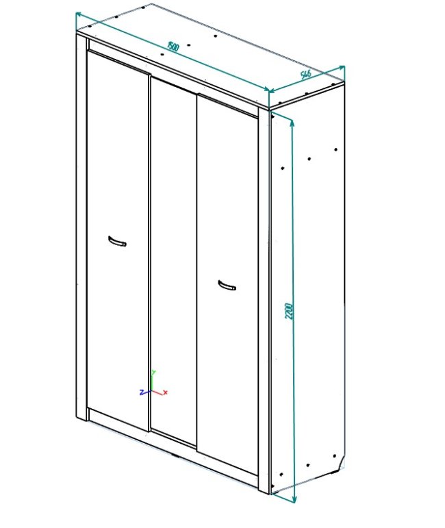 Гамма №11 Шкаф  3-х дверный