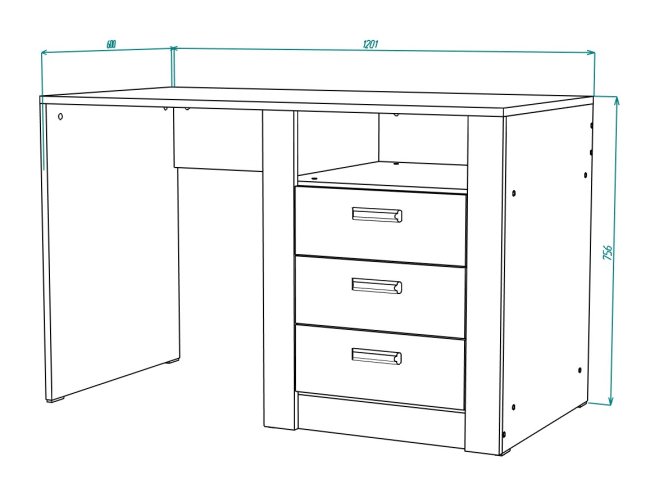 Гамма №21 Стол письменный 1200 МЛ, Собран