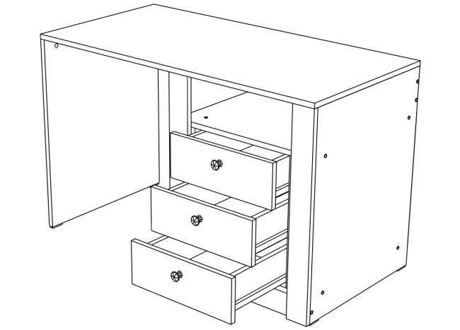Гамма №21 Стол письменный 1200 МЛ, Собран