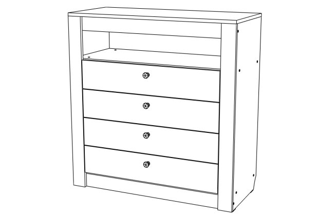 Гамма №15 комод 4 ящика 1000 МЛ