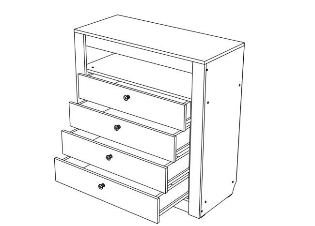 Гамма №15 комод 4 ящика 1000 МЛ