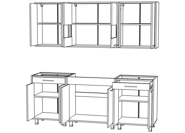 Кухня  Омега - 5 (2,00м)(без столешницы)