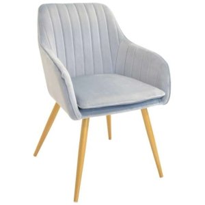 Scaun Iris~Light Blue+Golden Legs
