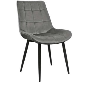 Scaun Hans~Catifea Dark Grey+Black legs