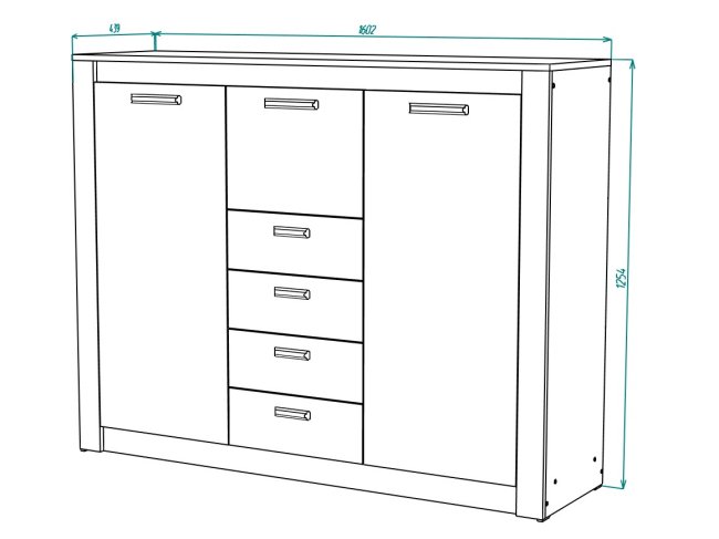 Гамма №13 комод глухой 1600 МЛ, Собран