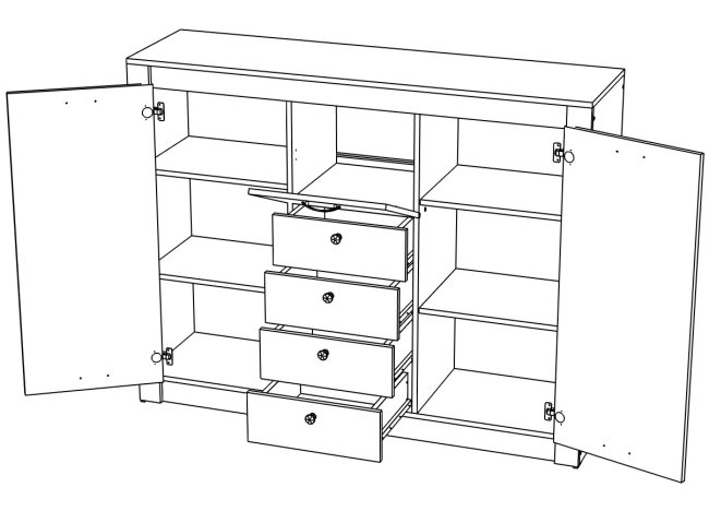 Гамма №13 комод глухой 1600 МЛ, Собран