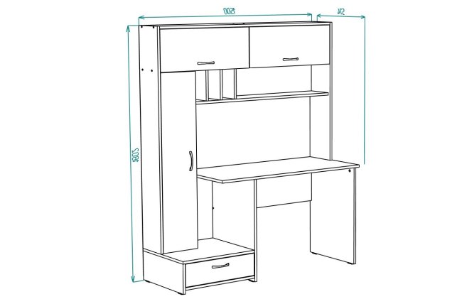 Стол письменный МЛ- 1 левый
